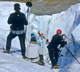 Guiding a television crew